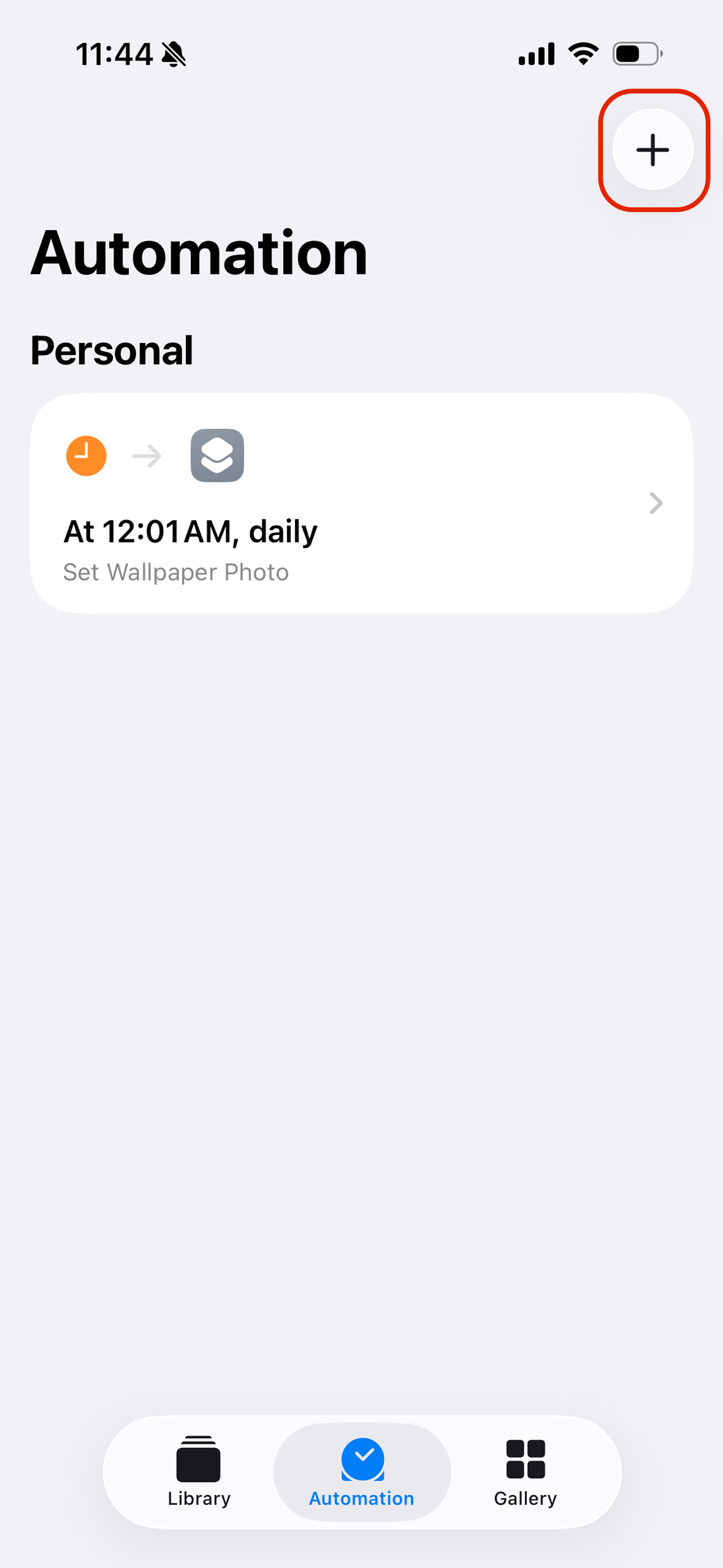 Go to the Automation tab and tap +