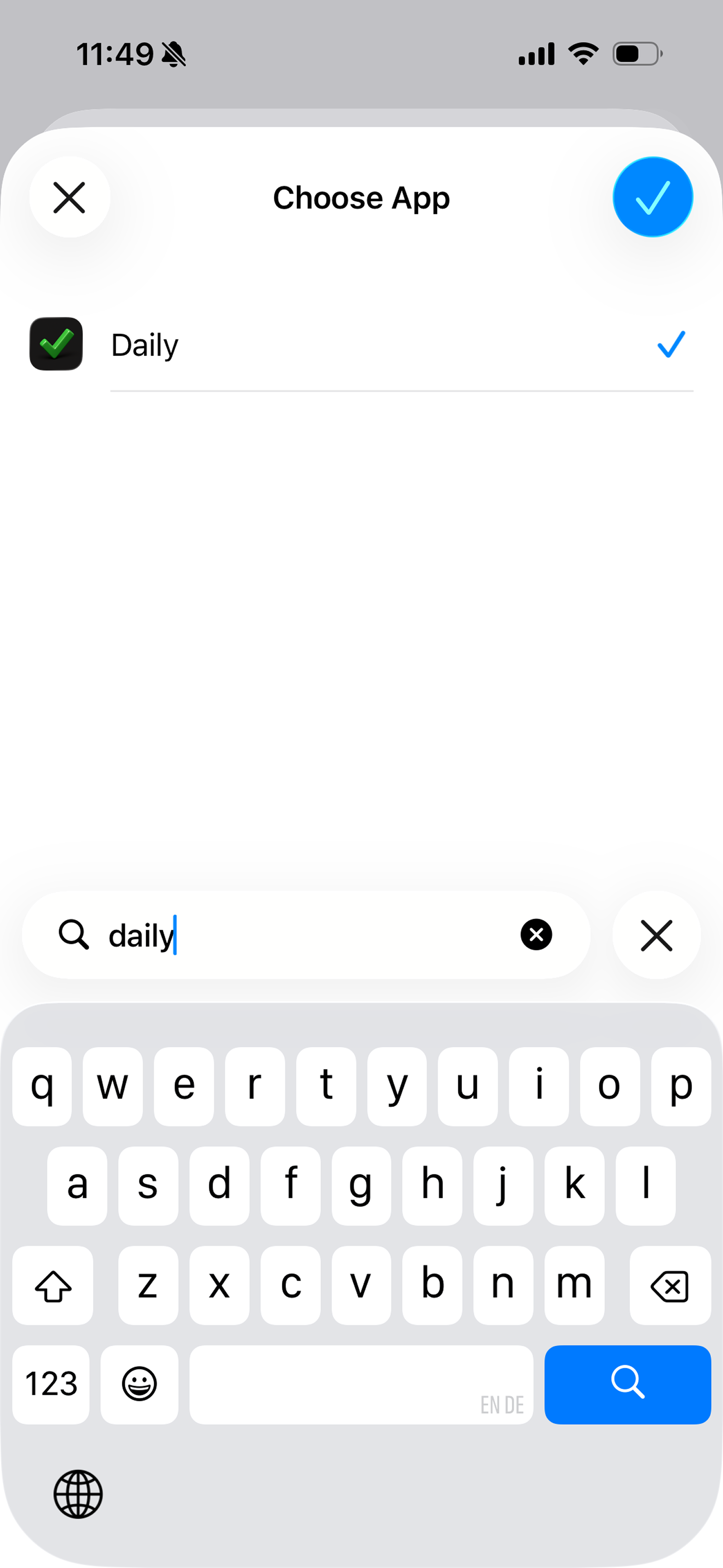 Search daily and select the Daily app