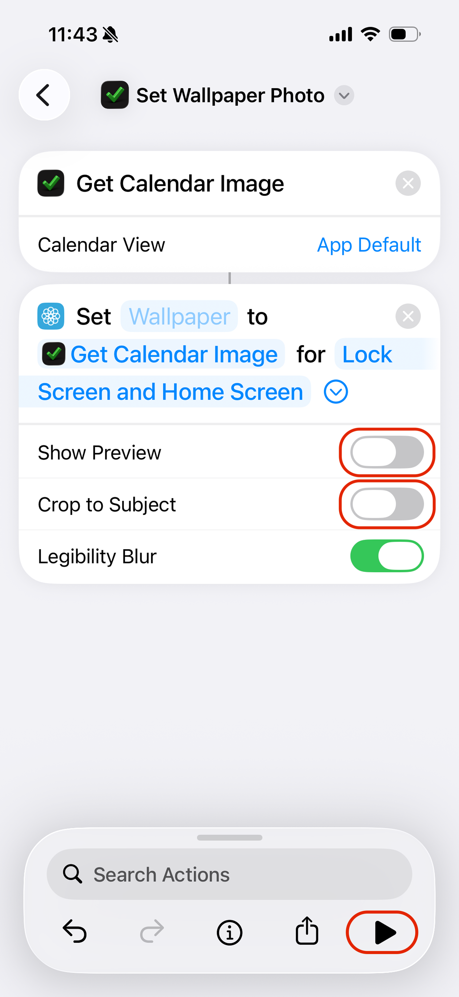 Disable Show Preview and Crop to Subject, select Lock Screen and Home Screen